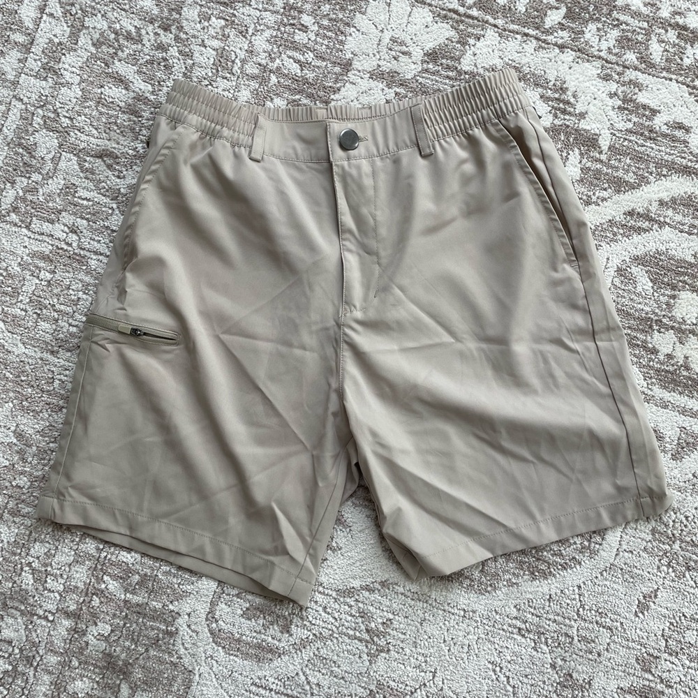 Pinkbomb Athletic Tan Shorts with Elastic Waistband